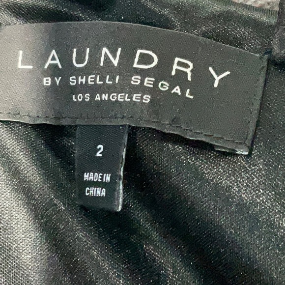 Laundry by Shelli Segal Black Textured Off The Shoulders Cocktail Dress Size 2 - Picture 4 of 5